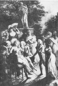 Madame de Staël addressing her circle at Coppet.